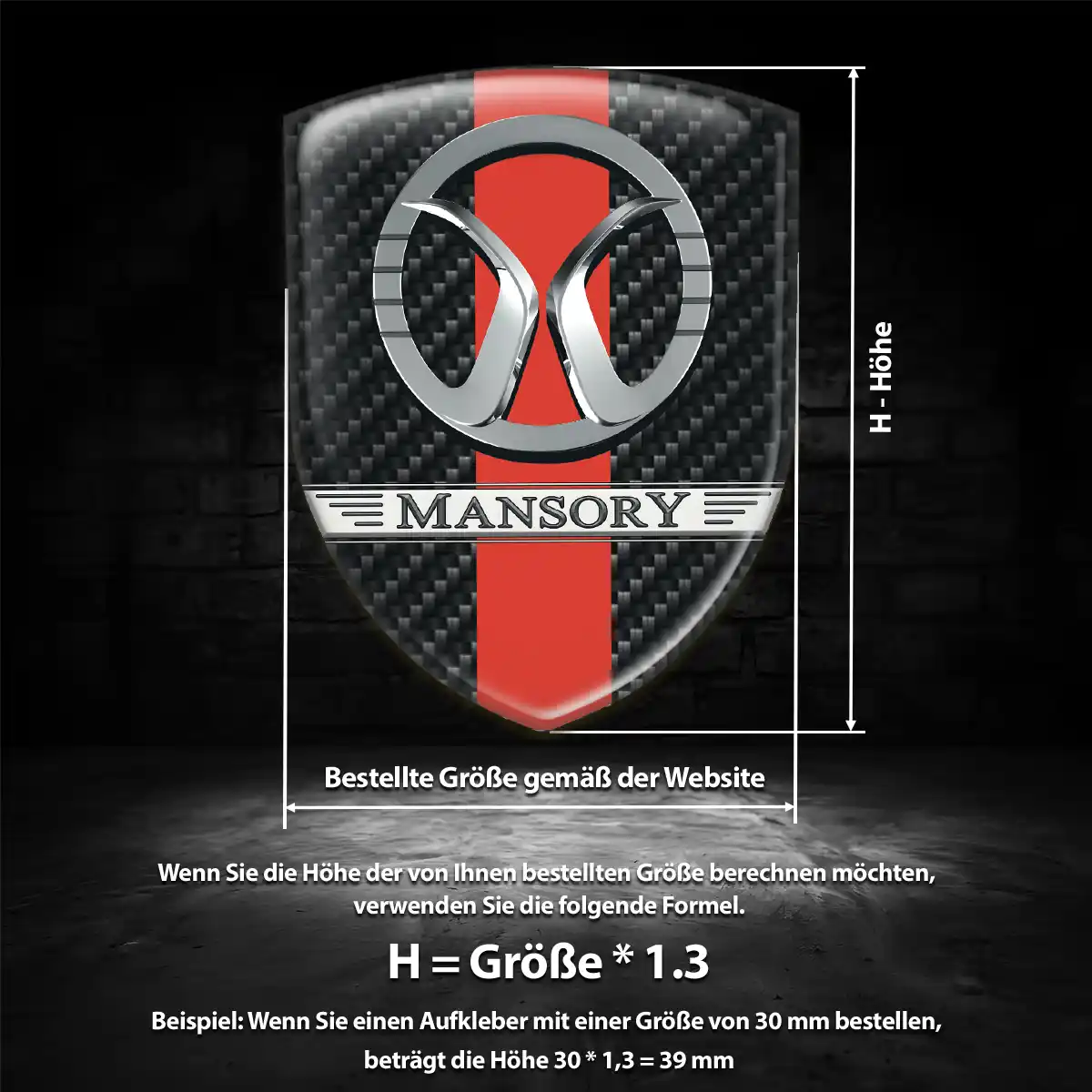 Mansory 3D Gel Aufkleber Wappen Premiumqualität