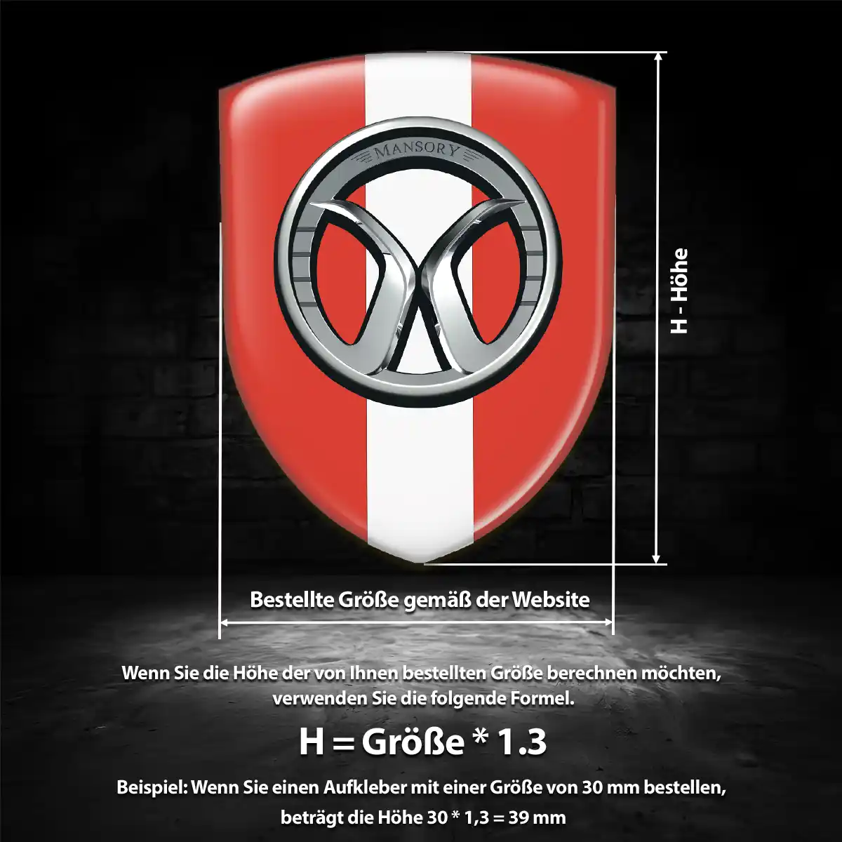 Mansory Aufkleber 3D Gel Emblem Auto Elegantes Design