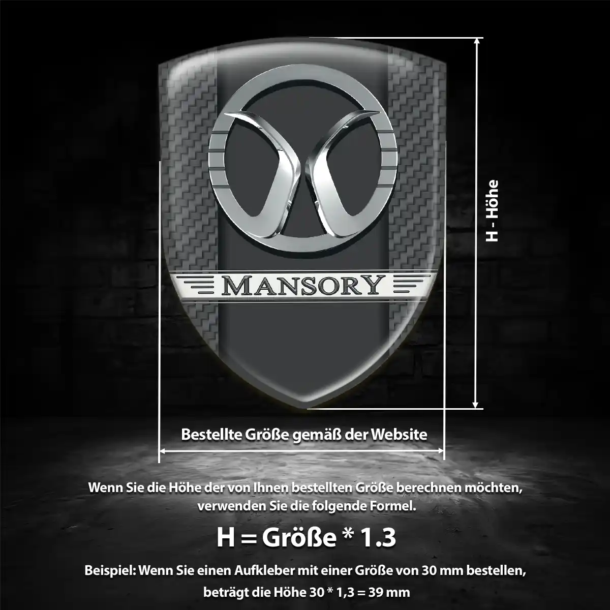 Mansory Aufkleber 3D Gel Emblem Auto Exterieurdesign