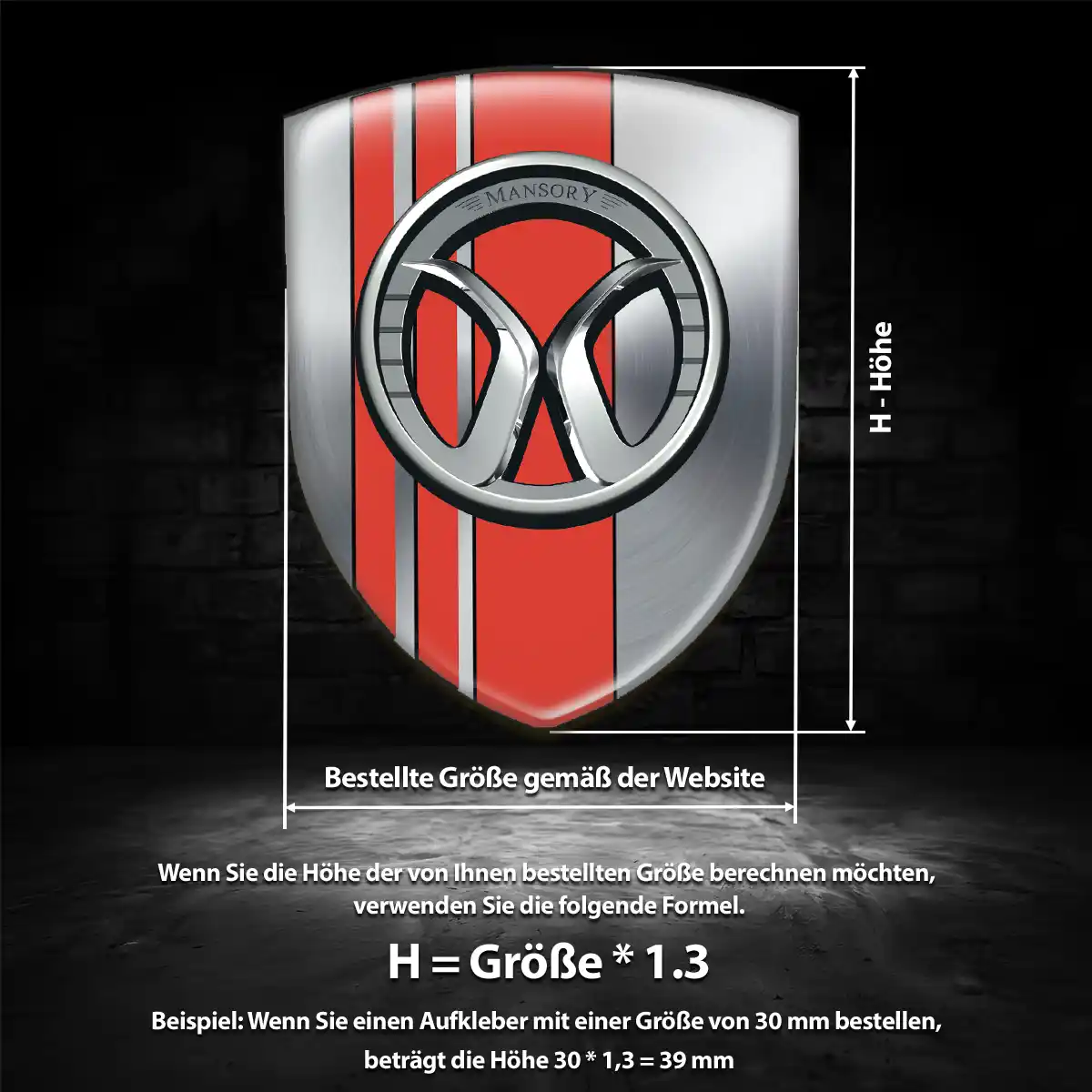 Mansory Aufkleber 3D Gel Emblem Auto Hochwertiges Harz