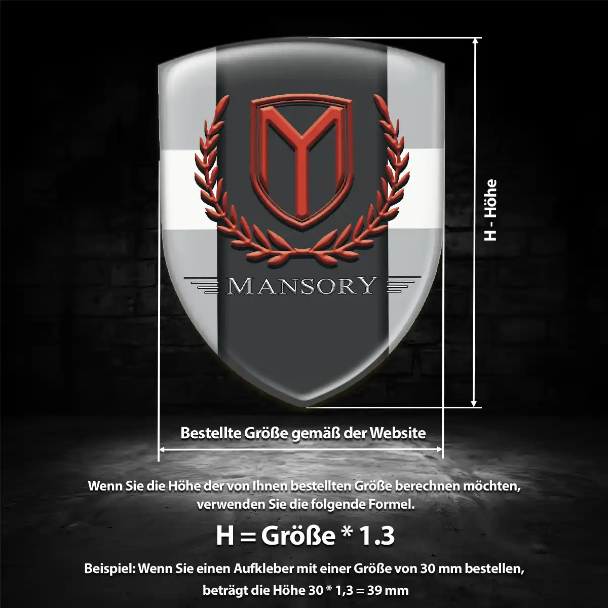 Mansory Aufkleber 3D Gel Emblem Auto Hohe Qualität