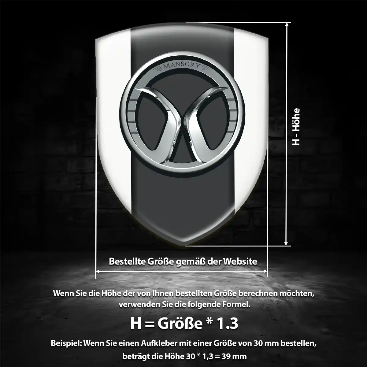 Mansory Aufkleber 3D Gel Emblem Auto Interieurdesign