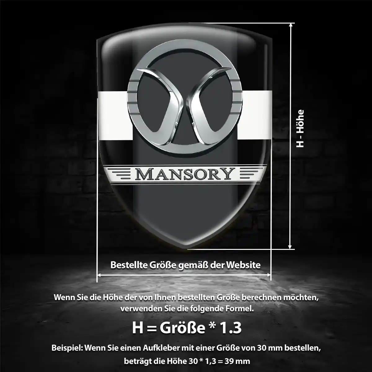 Mansory Aufkleber 3D Gel Emblem Auto Limitierte Auflage