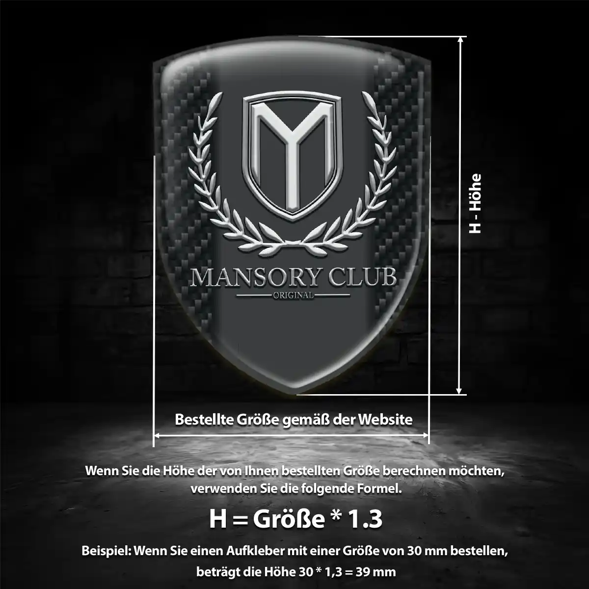 Mansory Aufkleber 3D Gel Emblem Auto Premium-Edition