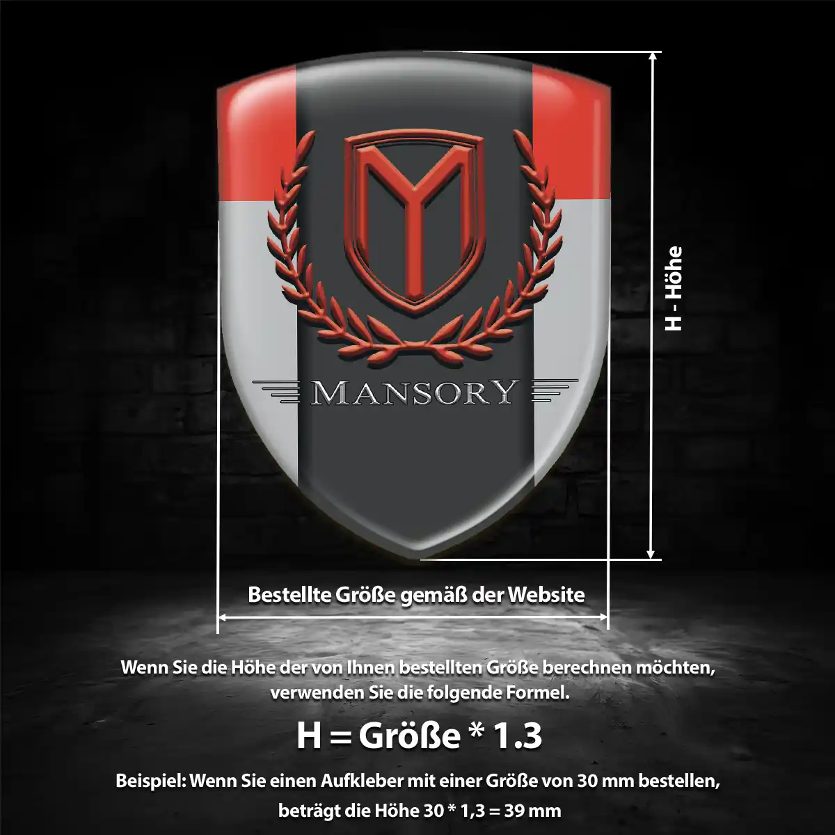 Mansory Aufkleber 3D Gel Emblem Auto Stilvolles Design