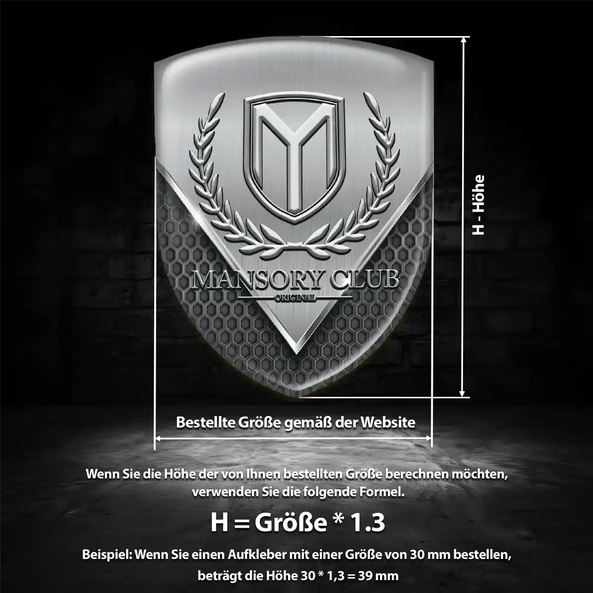Mansory Aufkleber 3D Gel Emblem Elegantes Design