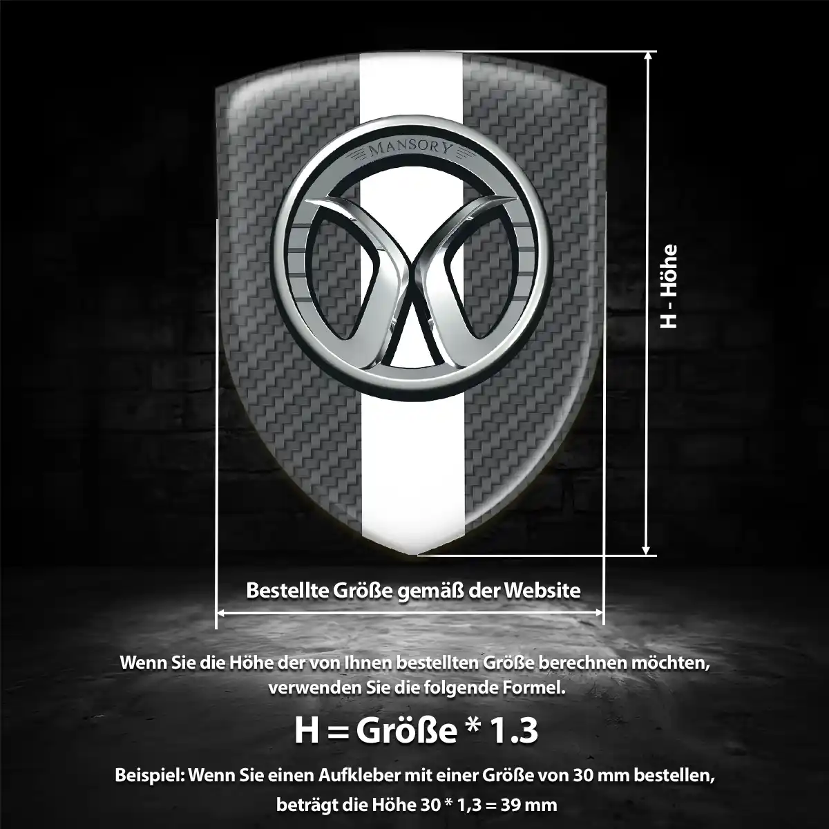Mansory Aufkleber 3D Gel Emblem Exterieurdesign