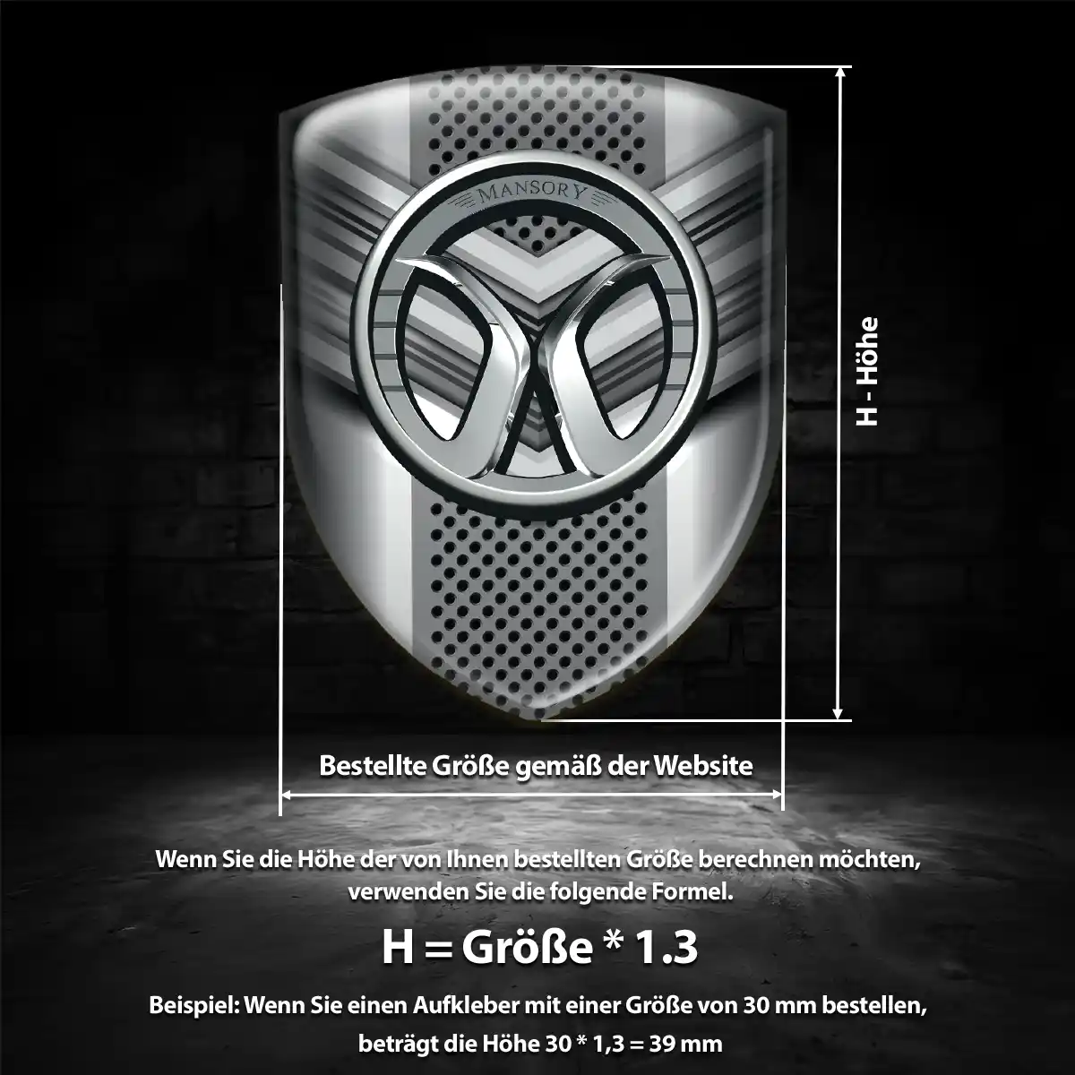 Mansory Aufkleber 3D Gel Emblem Hochwertiges Harz