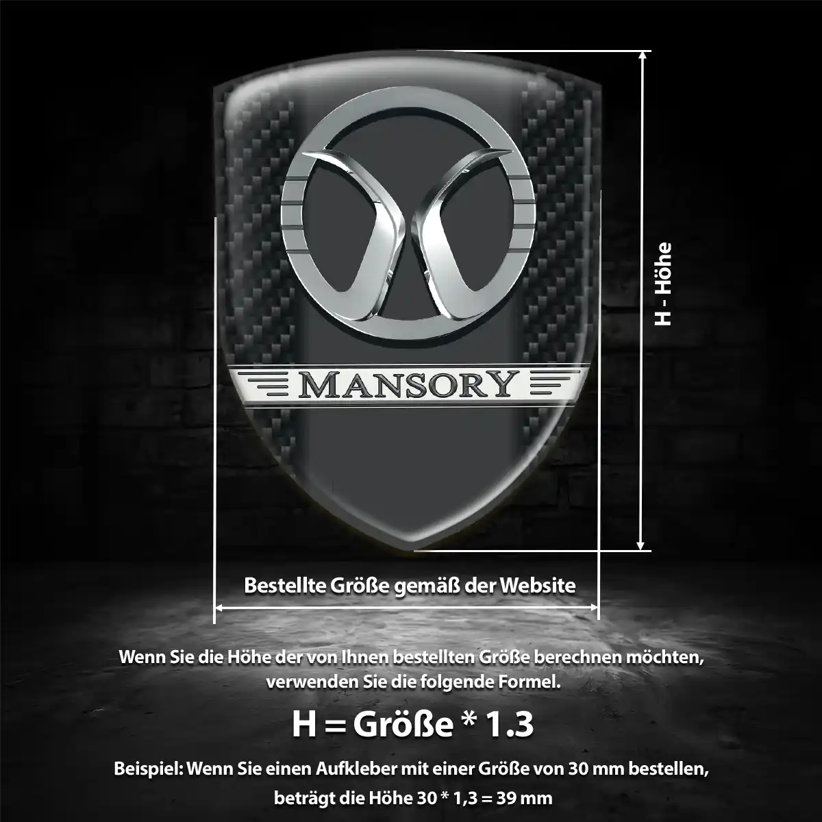Mansory Aufkleber 3D Gel Emblem Interieurdesign