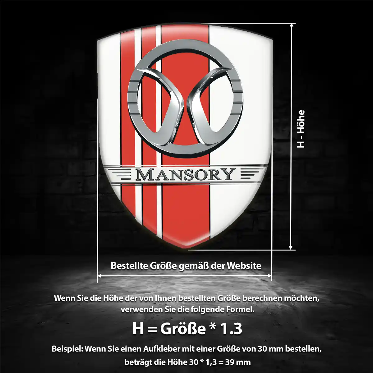 Mansory Aufkleber 3D Gel Emblem Limitierte Auflage