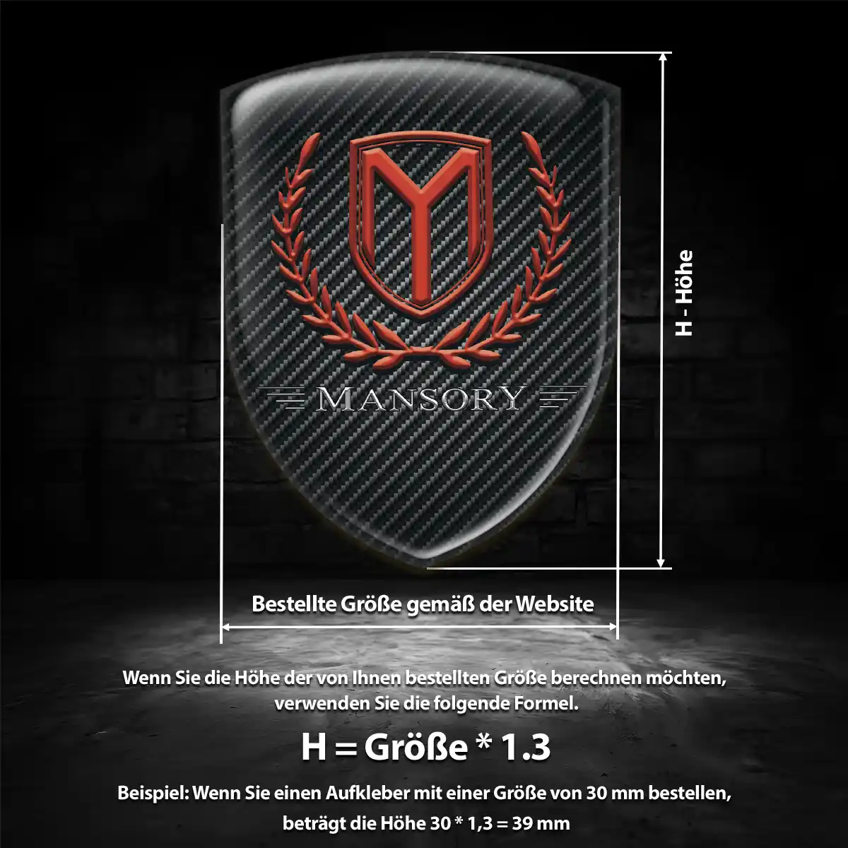Mansory Aufkleber 3D Gel Emblem Markenedition