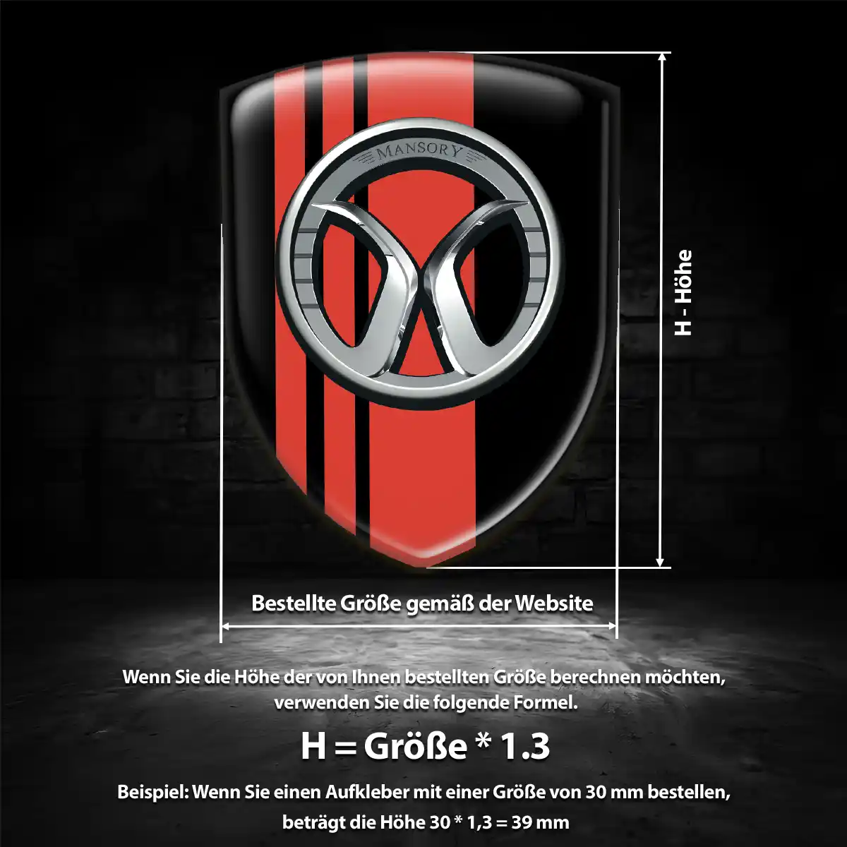 Mansory Aufkleber 3D Gel Emblem Premium-Edition