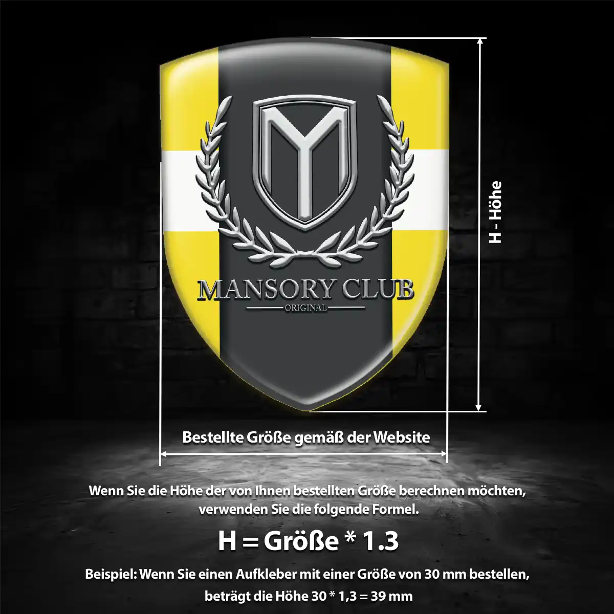 Mansory Aufkleber 3D Gel Emblem Premiumqualität