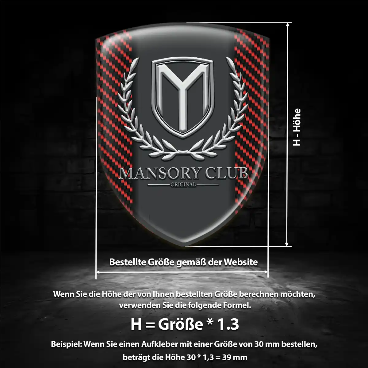 Mansory Aufkleber 3D Gel Emblem Stilvolles Design