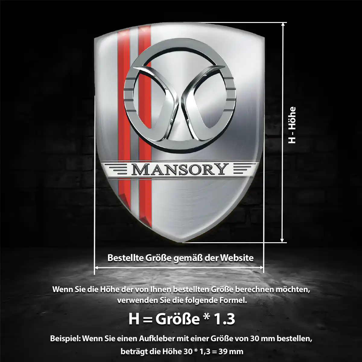 Mansory Aufkleber 3D Gel Emblem Tuningfahrzeug