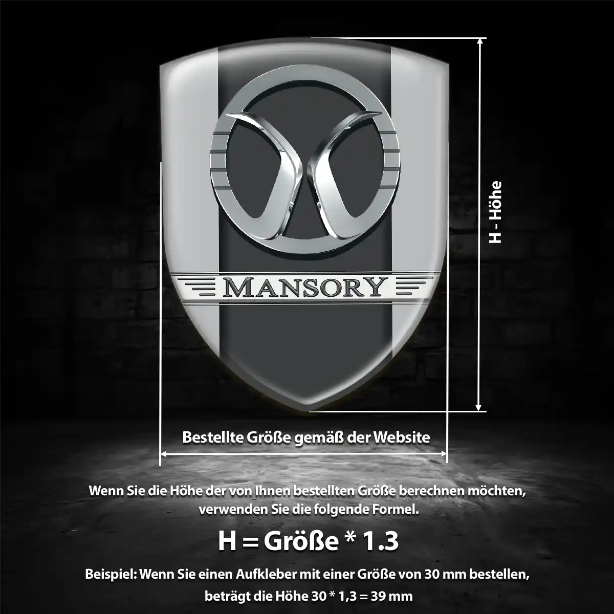 Mansory Aufkleber 3D Gel Embleme Auto Elegantes Design