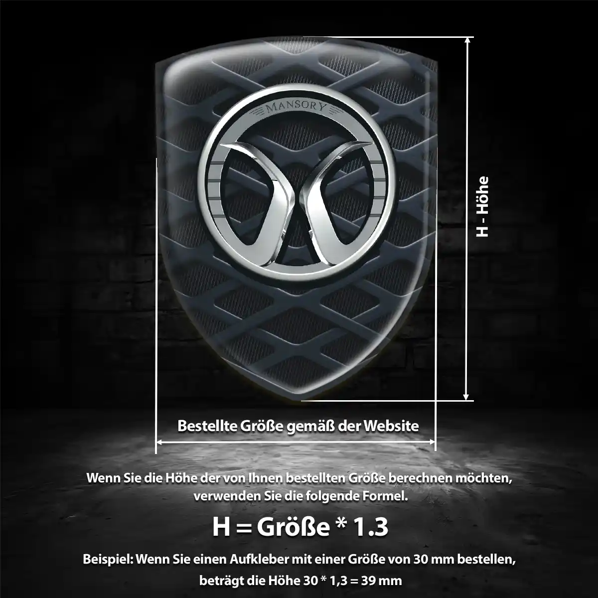 Mansory Aufkleber 3D Gel Embleme Auto Exterieurdesign