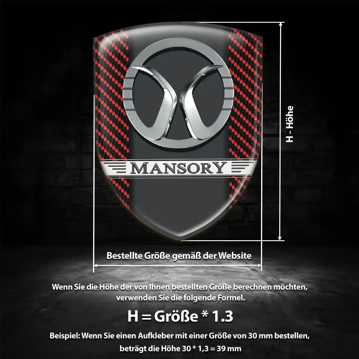 Mansory Aufkleber 3D Gel Embleme Auto Hochwertiges Harz