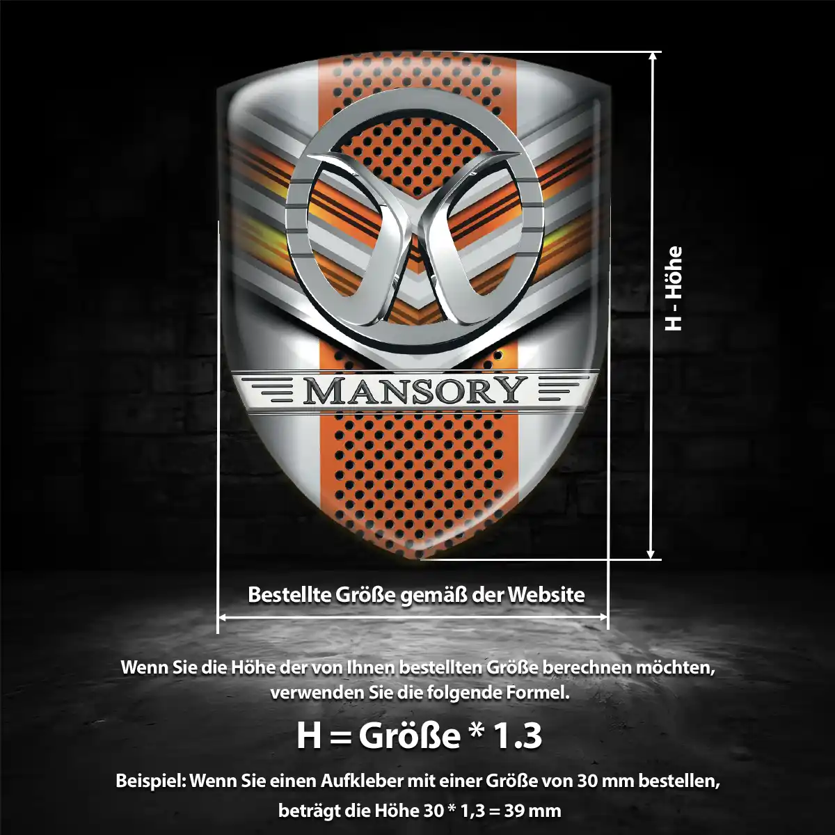 Mansory Aufkleber 3D Gel Embleme Auto Hohe Qualität