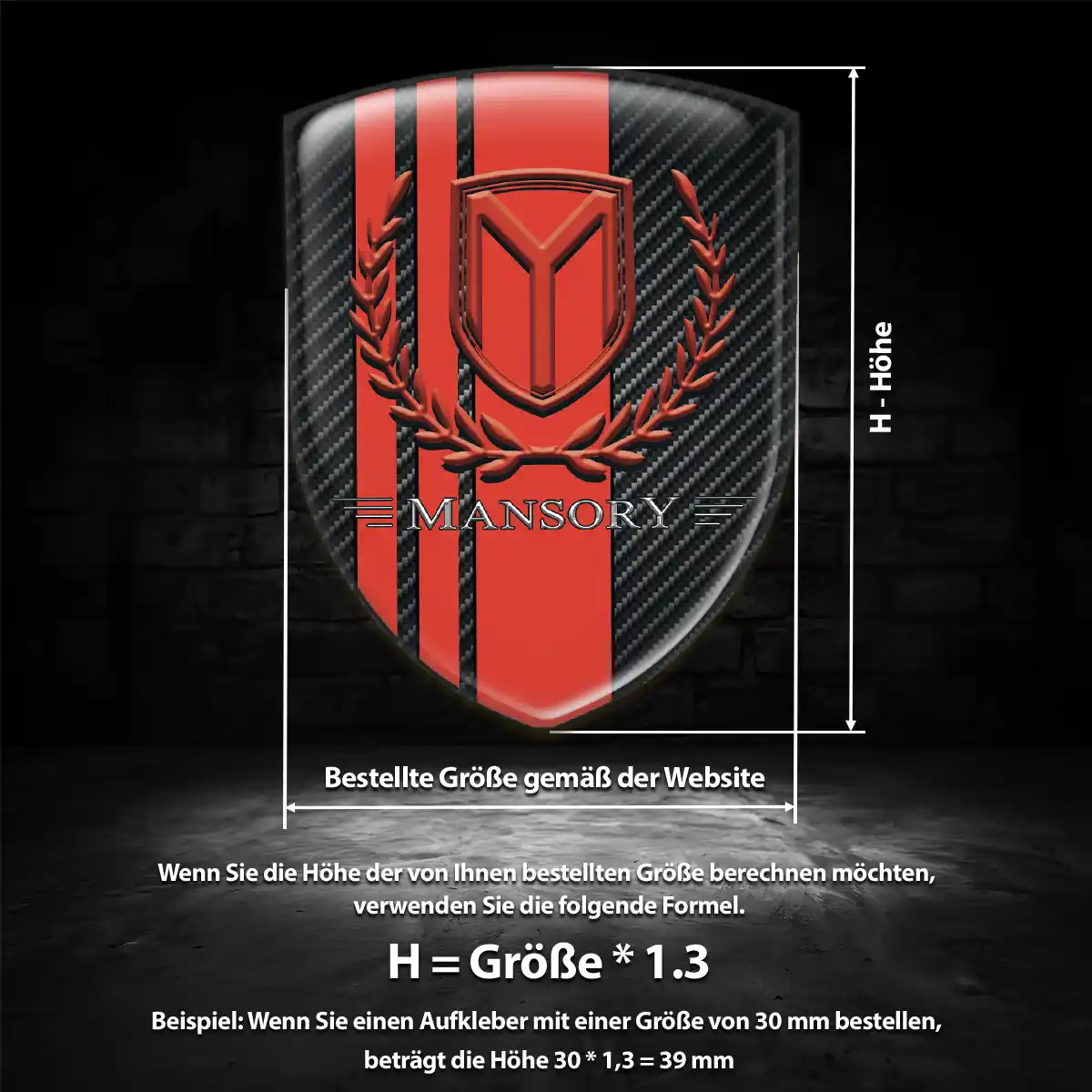 Mansory Aufkleber 3D Gel Embleme Auto Interieurdesign