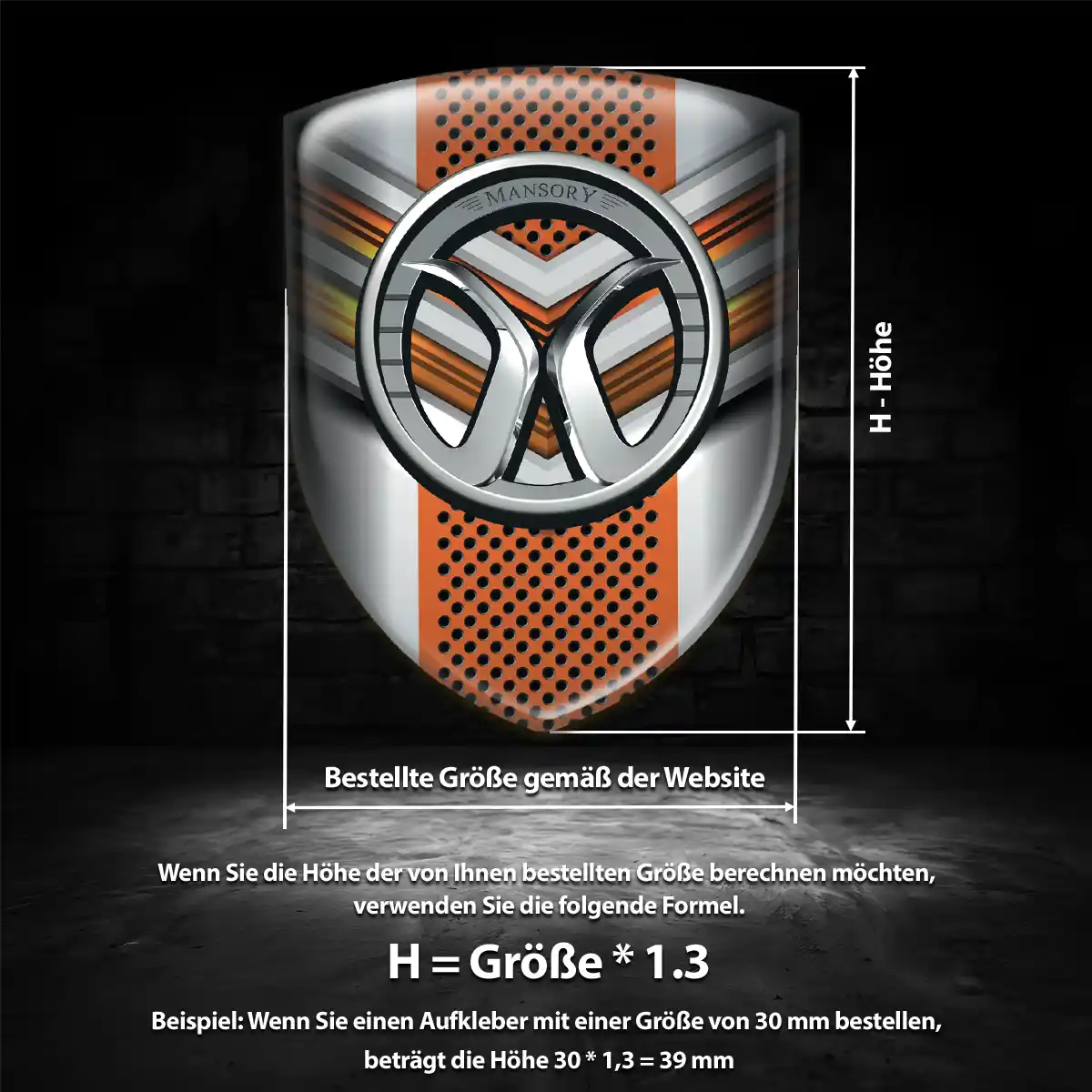 Mansory Aufkleber 3D Gel Embleme Auto Premium-Edition