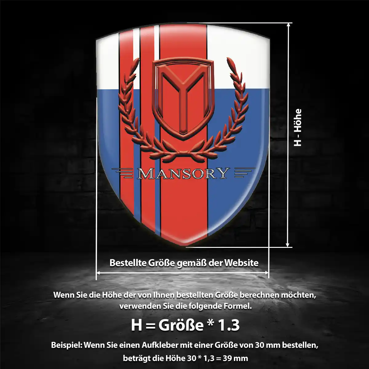 Mansory Aufkleber 3D Gel Embleme Auto Stilvolles Design