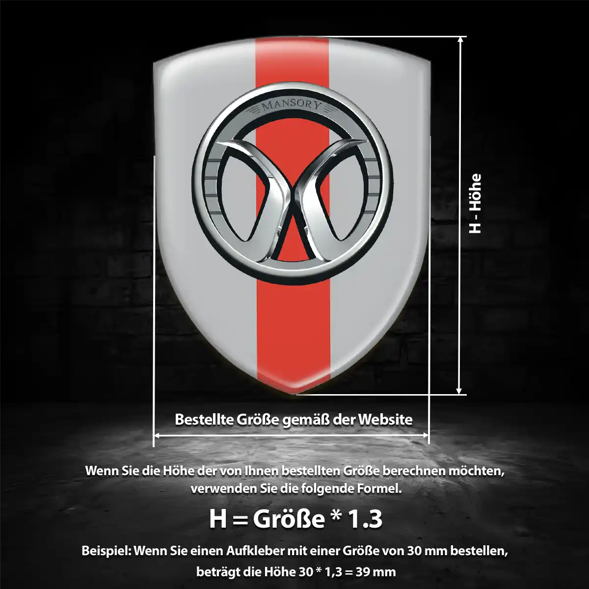 Mansory Aufkleber 3D Gel Embleme Edles Design