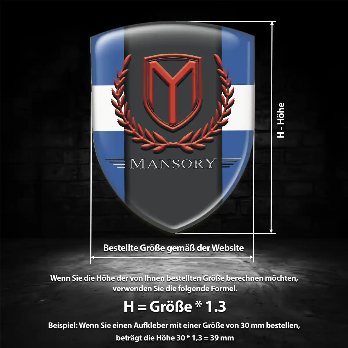 Mansory Aufkleber 3D Gel Embleme Elegantes Design