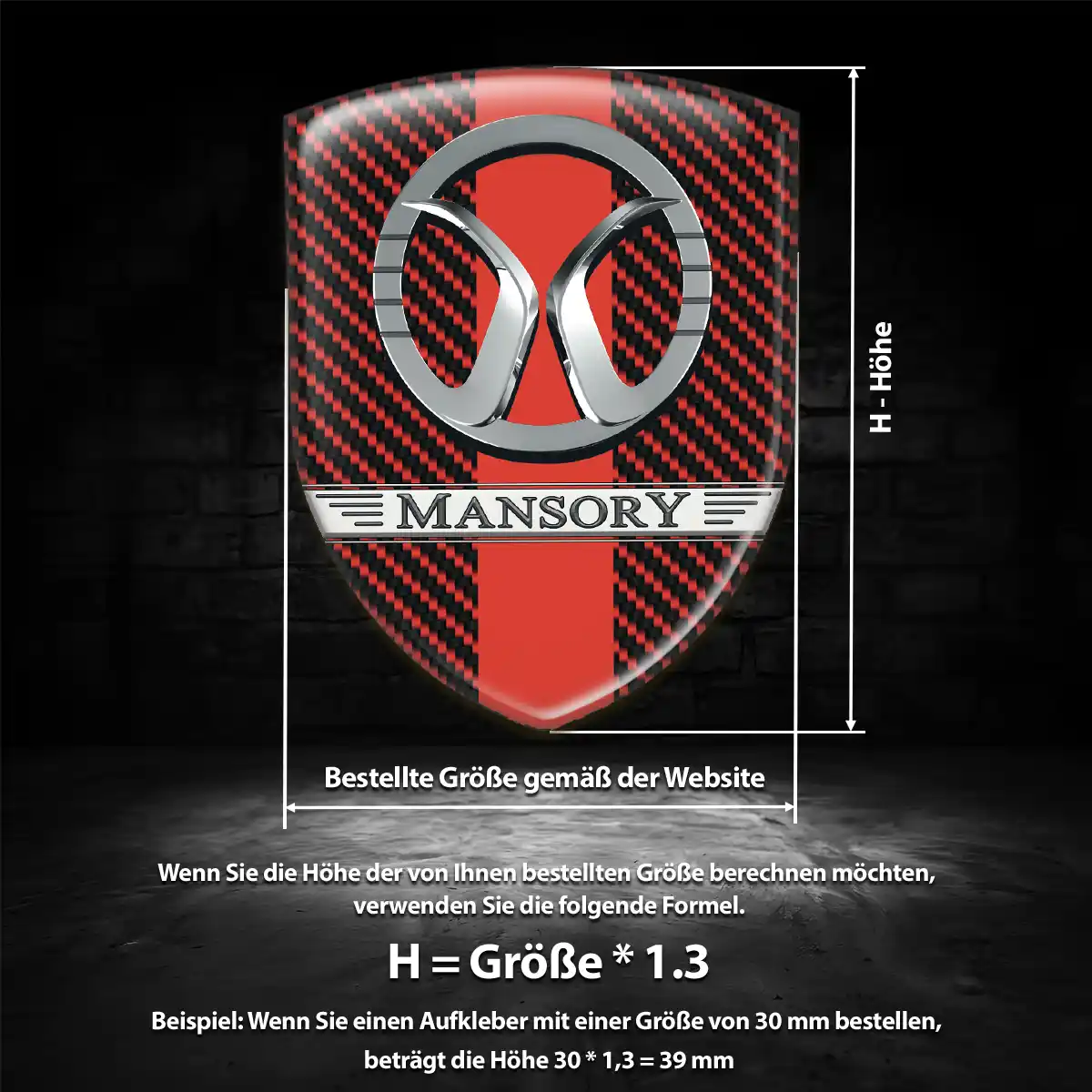 Mansory Aufkleber 3D Gel Embleme Exterieurdesign