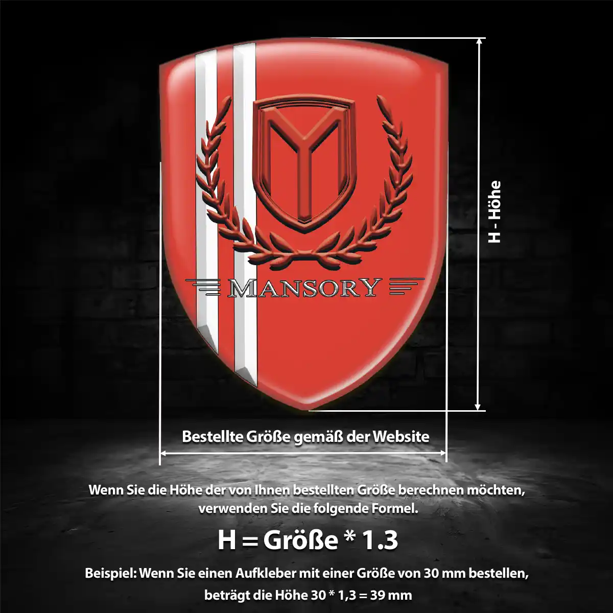 Mansory Aufkleber 3D Gel Embleme Hochwertiges Harz