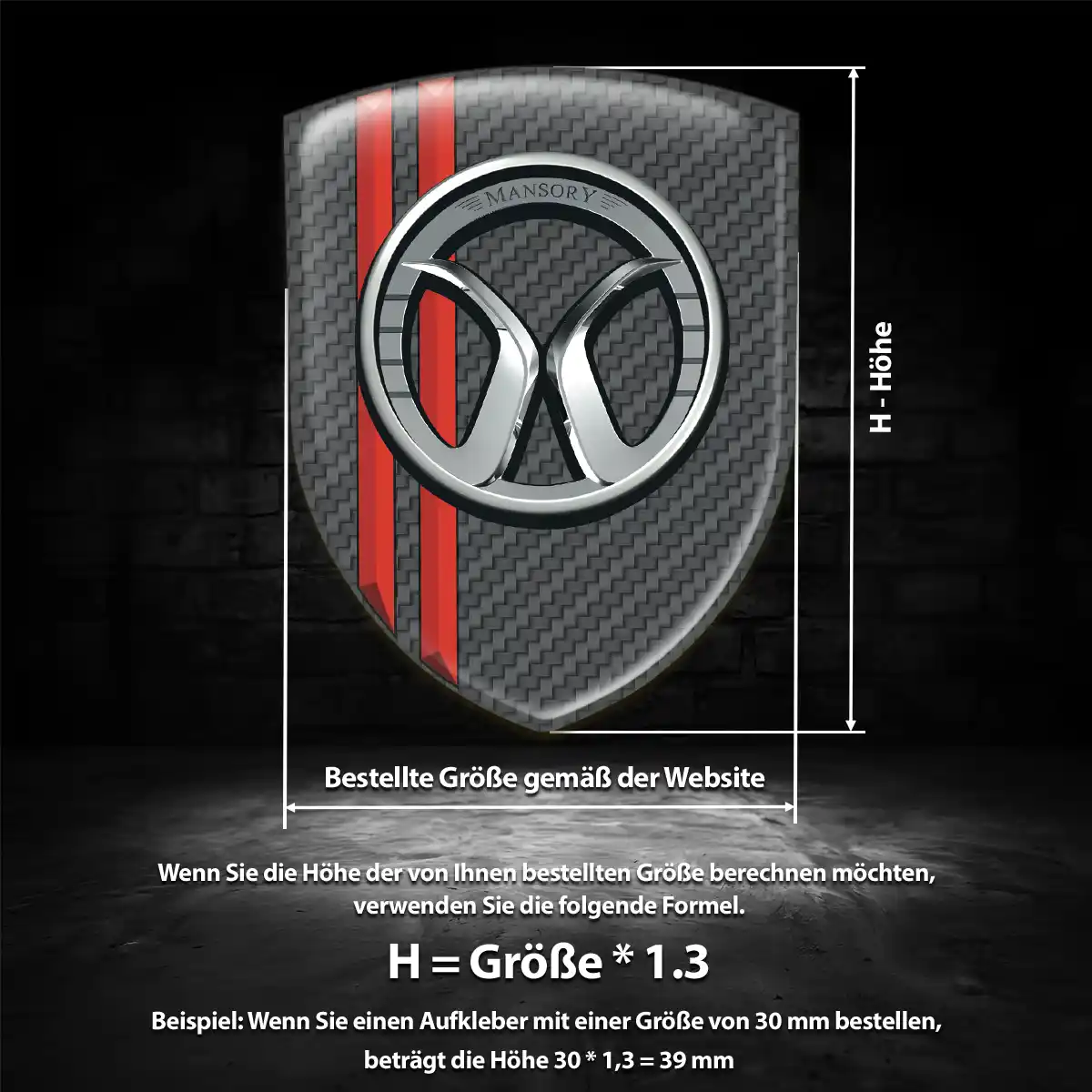Mansory Aufkleber 3D Gel Embleme Hohe Qualität