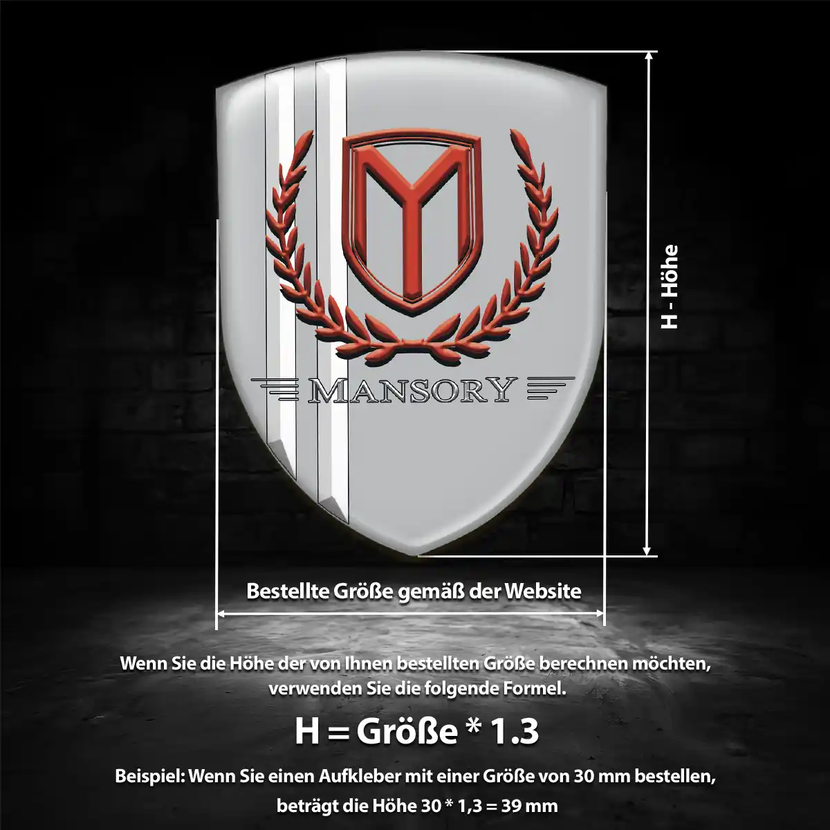 Mansory Aufkleber 3D Gel Embleme Luxus-Edition