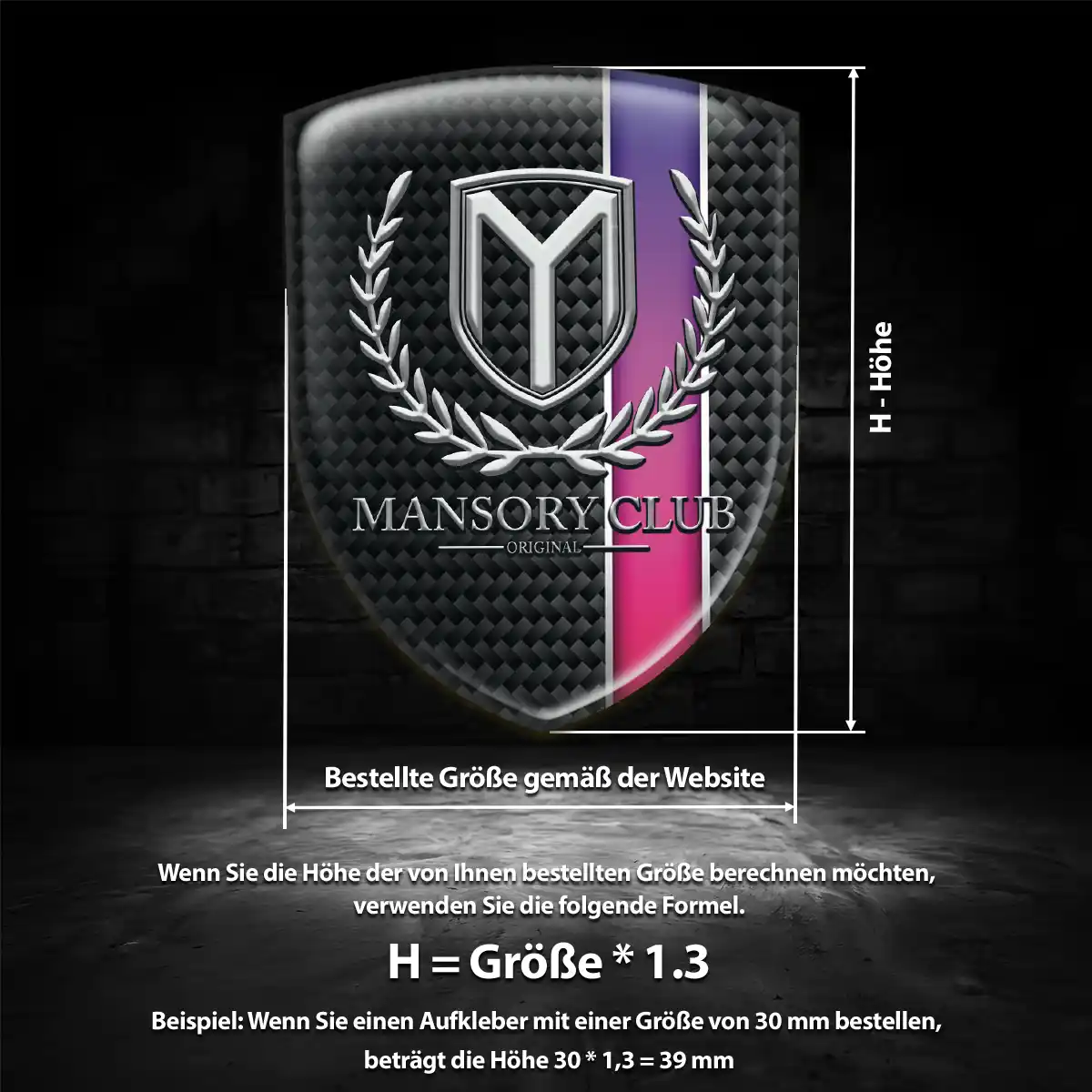 Mansory Aufkleber 3D Gel Embleme Markenedition