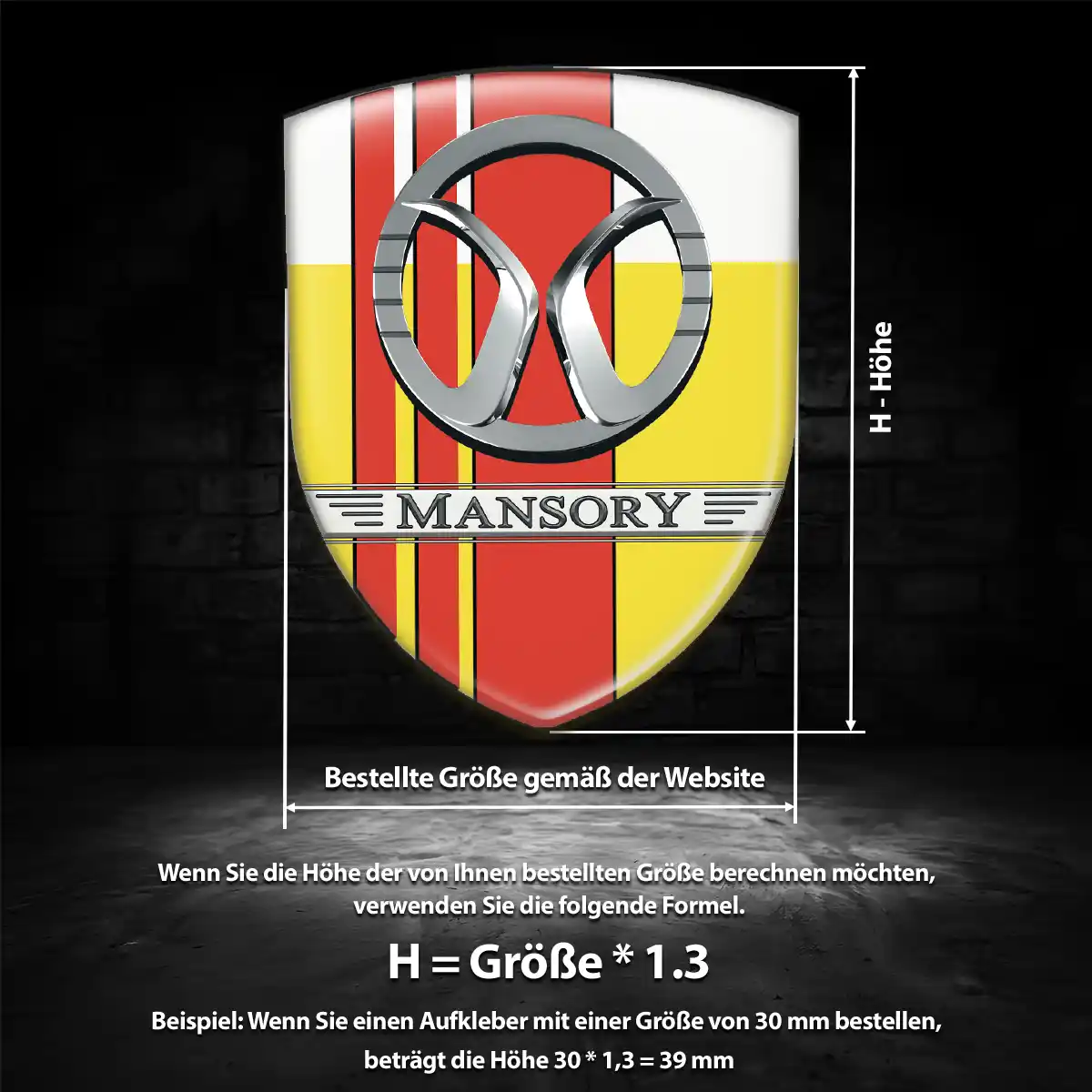 Mansory Aufkleber 3D Gel Embleme Premium-Edition