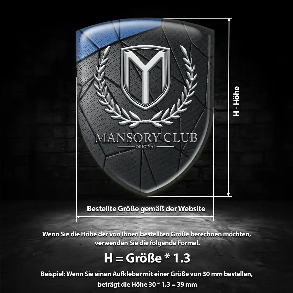 Mansory Aufkleber 3D Gel Embleme Stilvolles Design