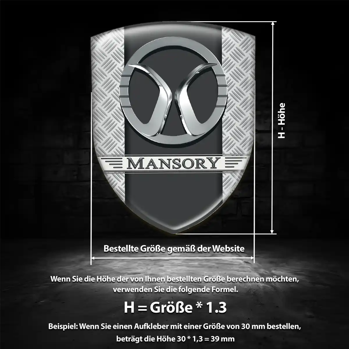 Mansory Aufkleber 3D Gel Embleme Tuningfahrzeug