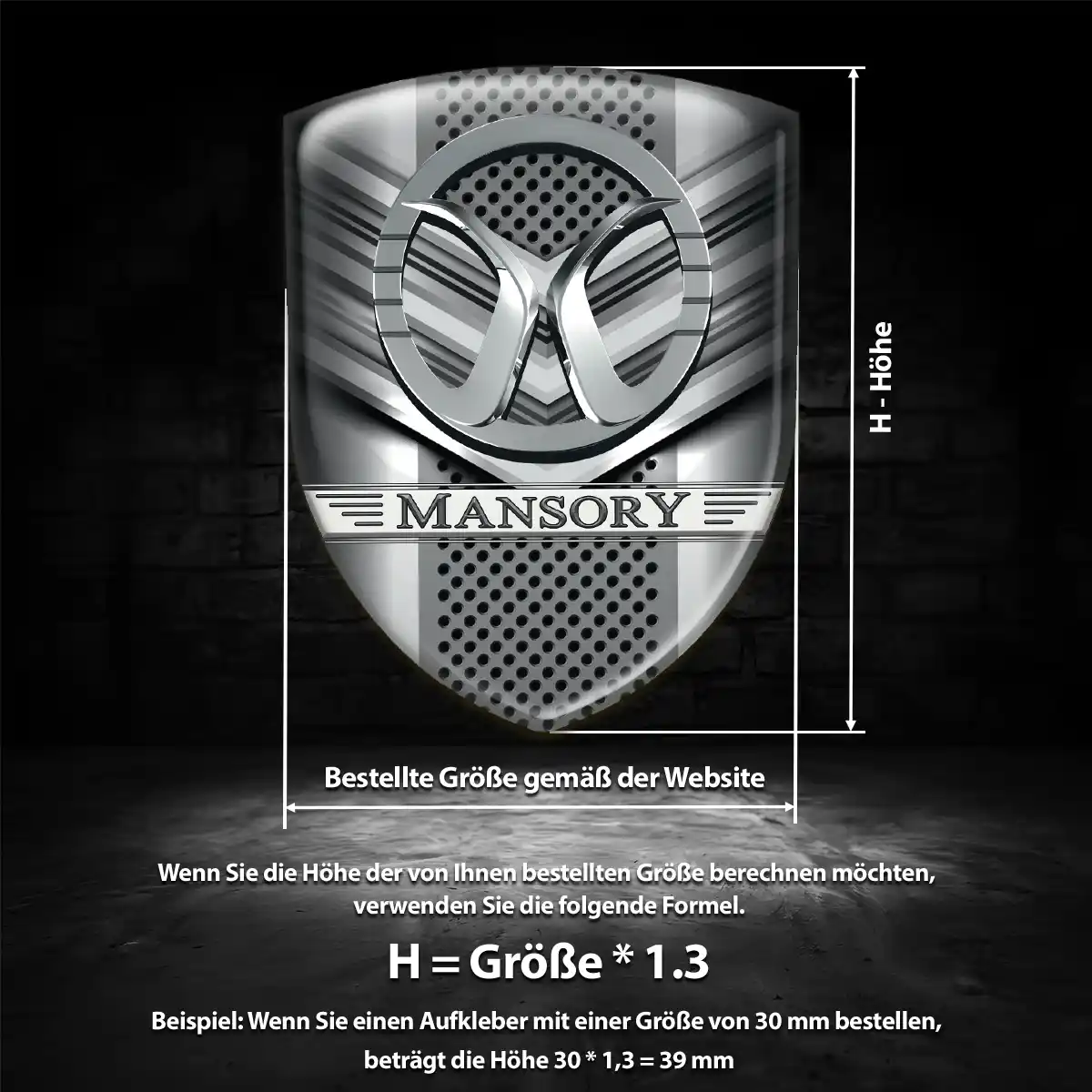 Mansory Aufkleber 3D Gel Silikon Auto Exterieurdesign