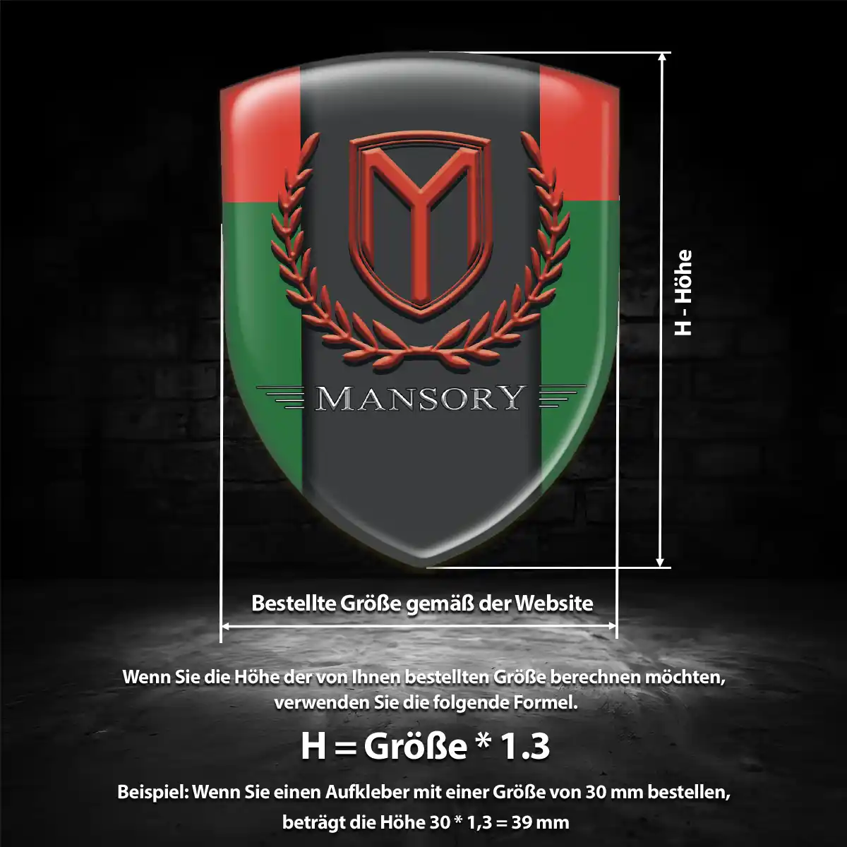 Mansory Aufkleber 3D Gel Silikon Auto Interieurdesign