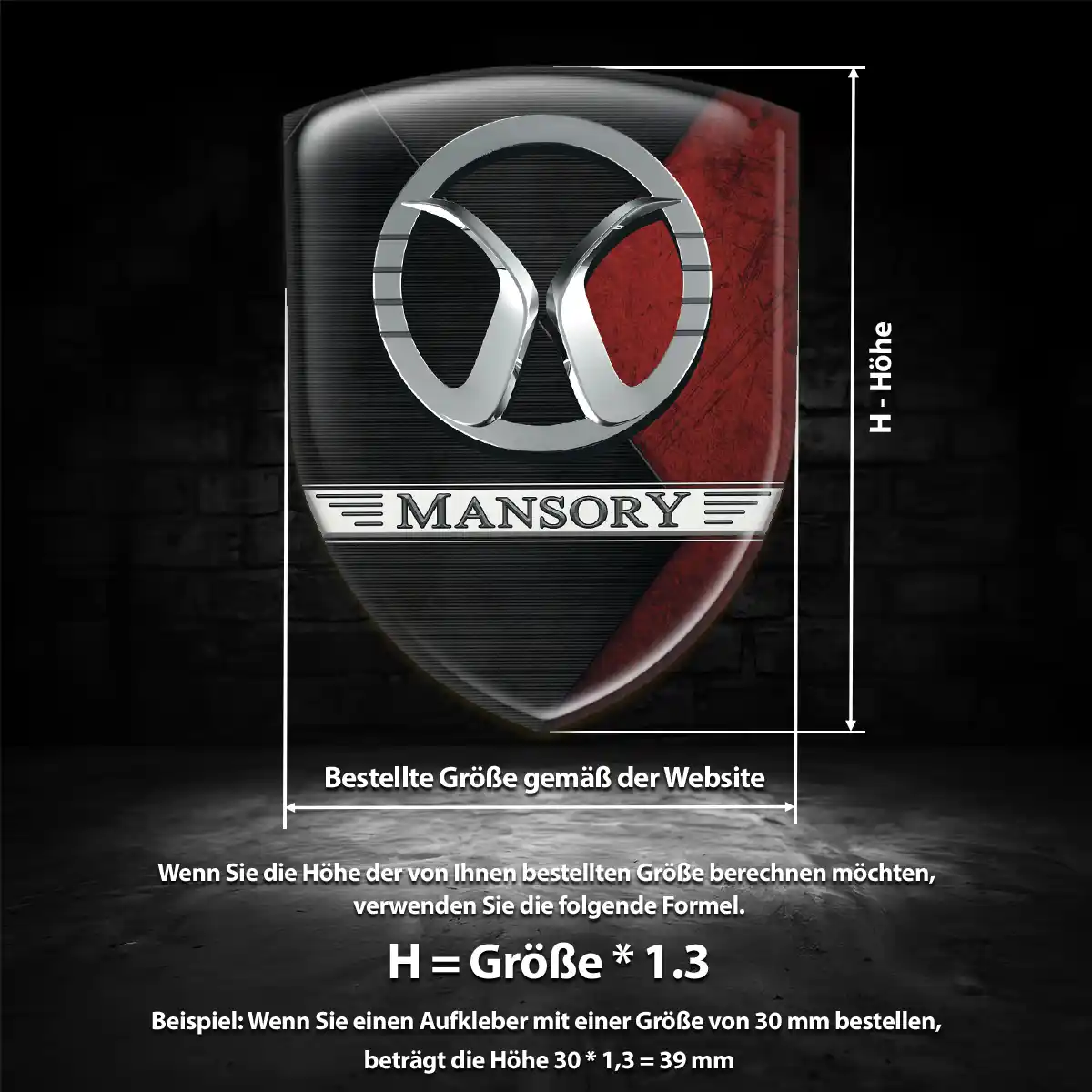 Mansory Aufkleber 3D Gel Silikon Auto Luxus-Edition