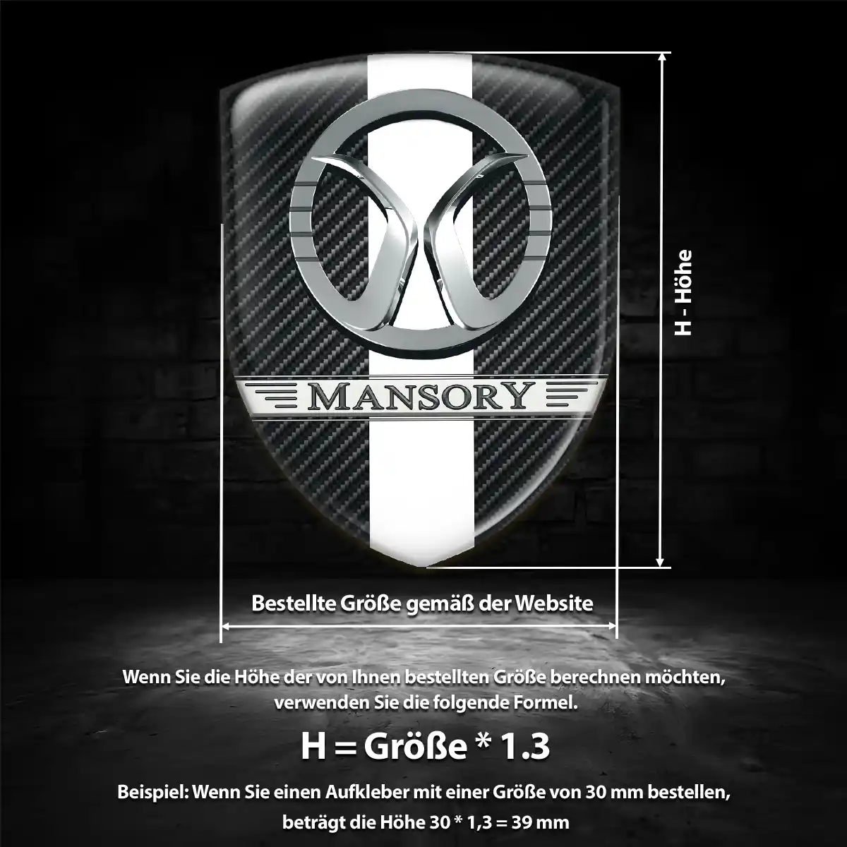 Mansory Aufkleber 3D Gel Silikon Auto Markenedition