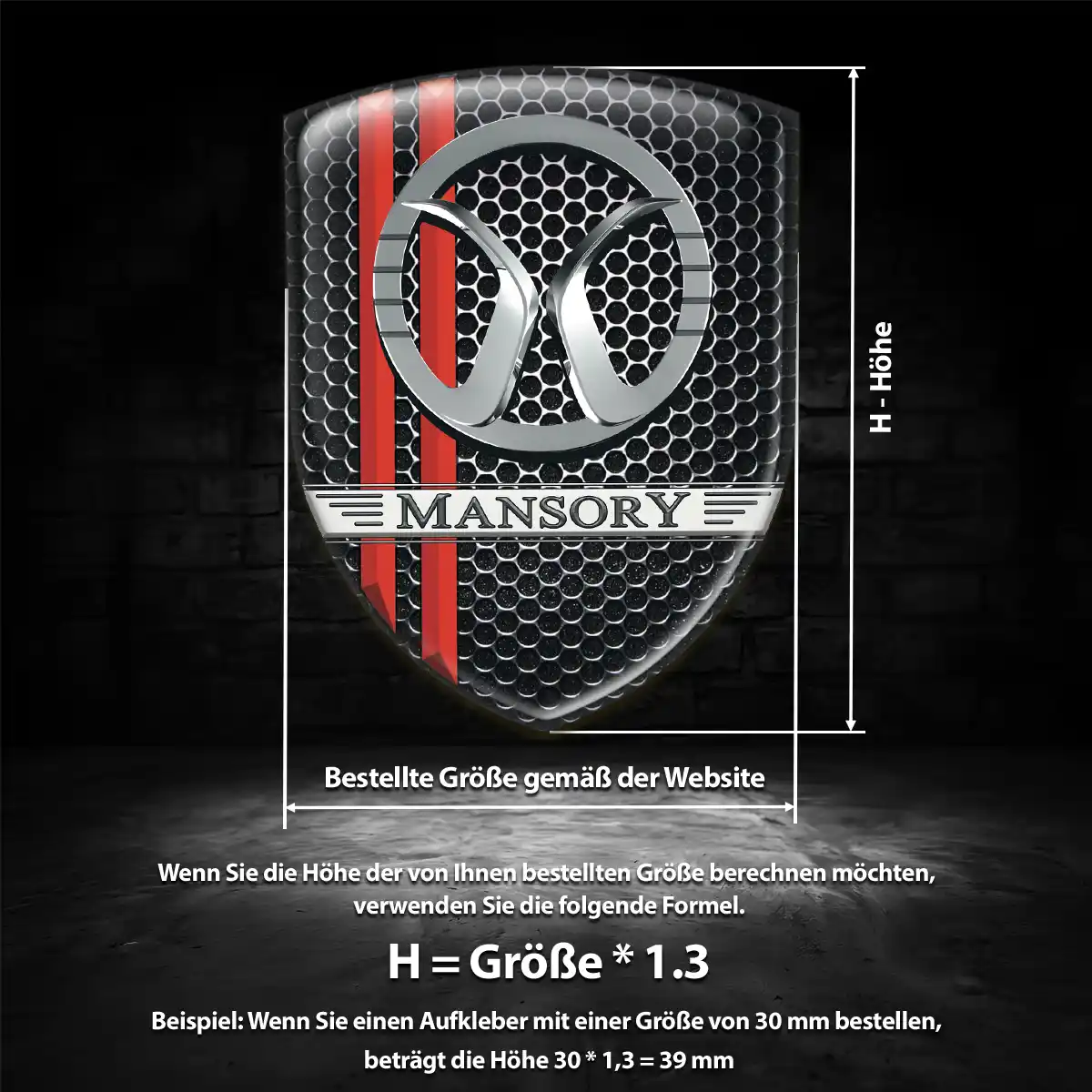 Mansory Aufkleber 3D Gel Silikon Hochwertiges Harz