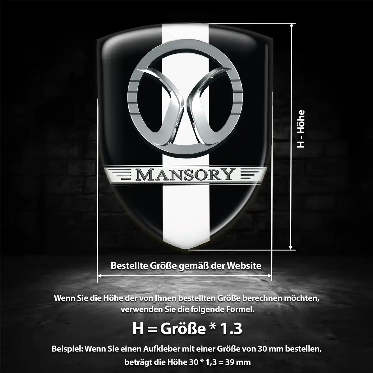 Mansory Aufkleber 3D Gel Silikon Luxus-Edition