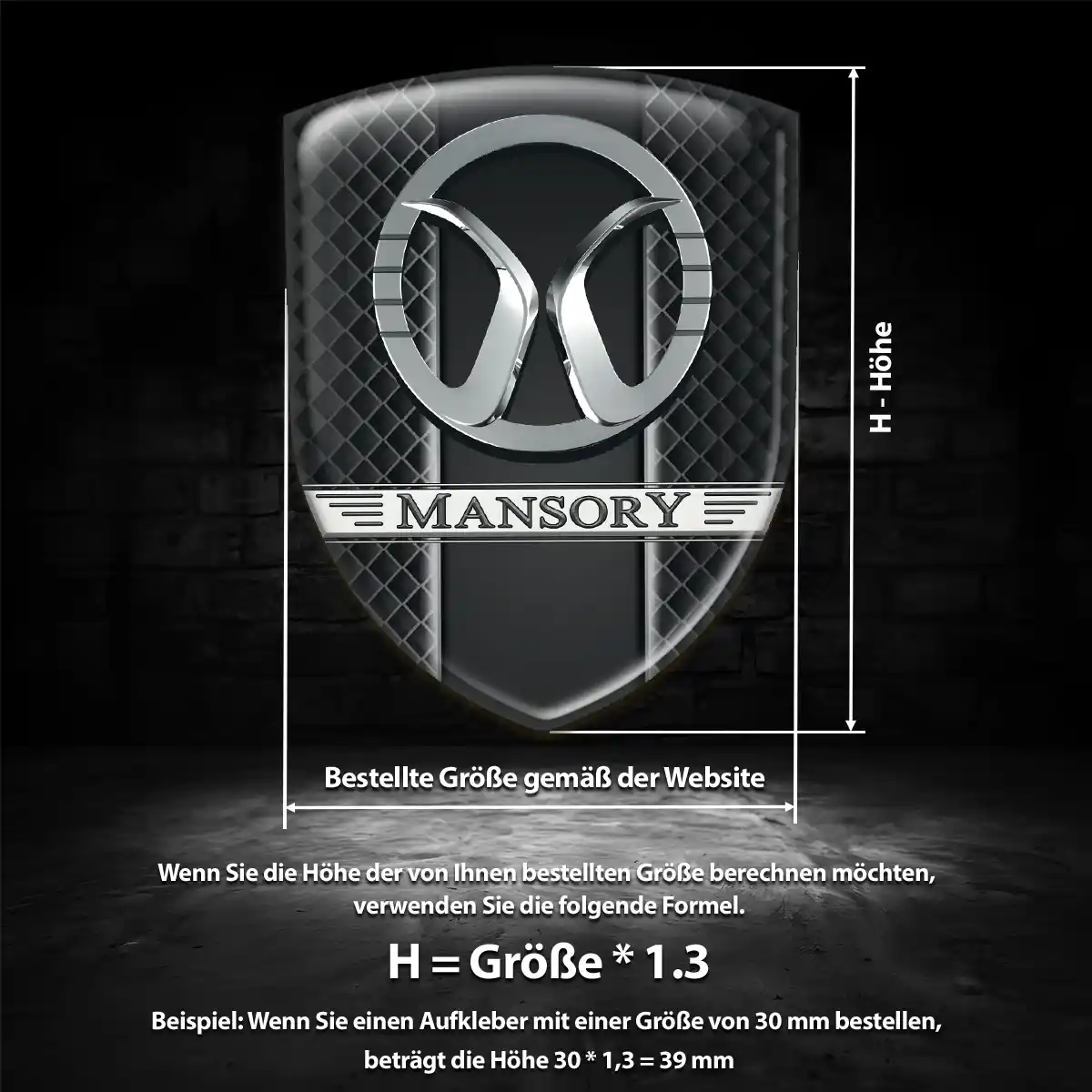 Mansory Aufkleber 3D Gel Silikon Premium-Edition