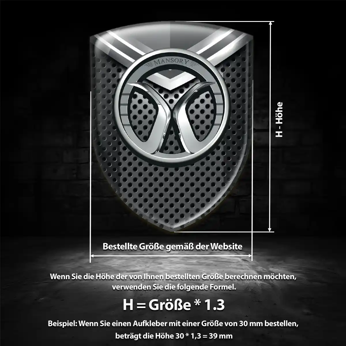Mansory Aufkleber 3D Gel Silikon Stilvolles Design