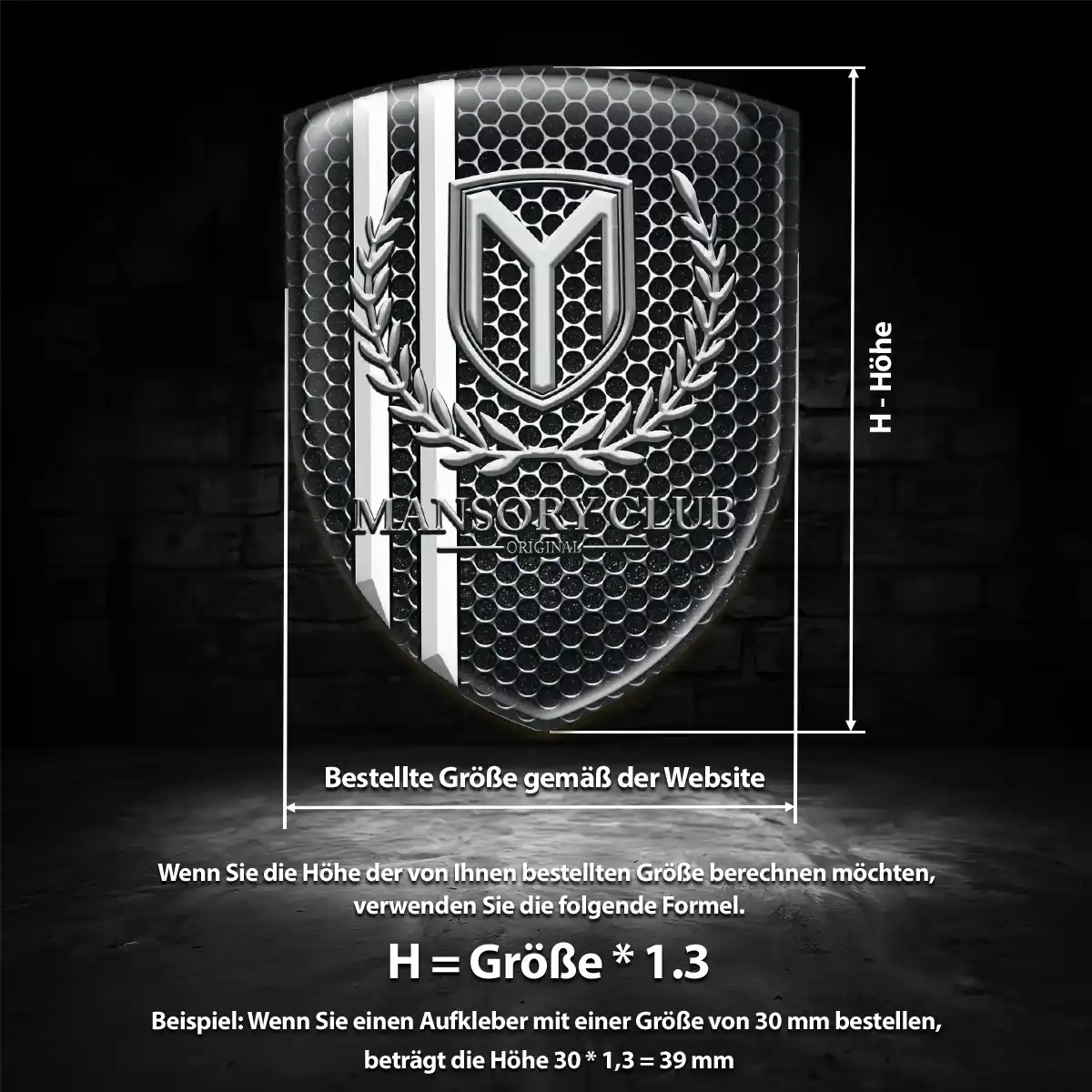 Mansory Aufkleber 3D Gel Silikon Tuningfahrzeug