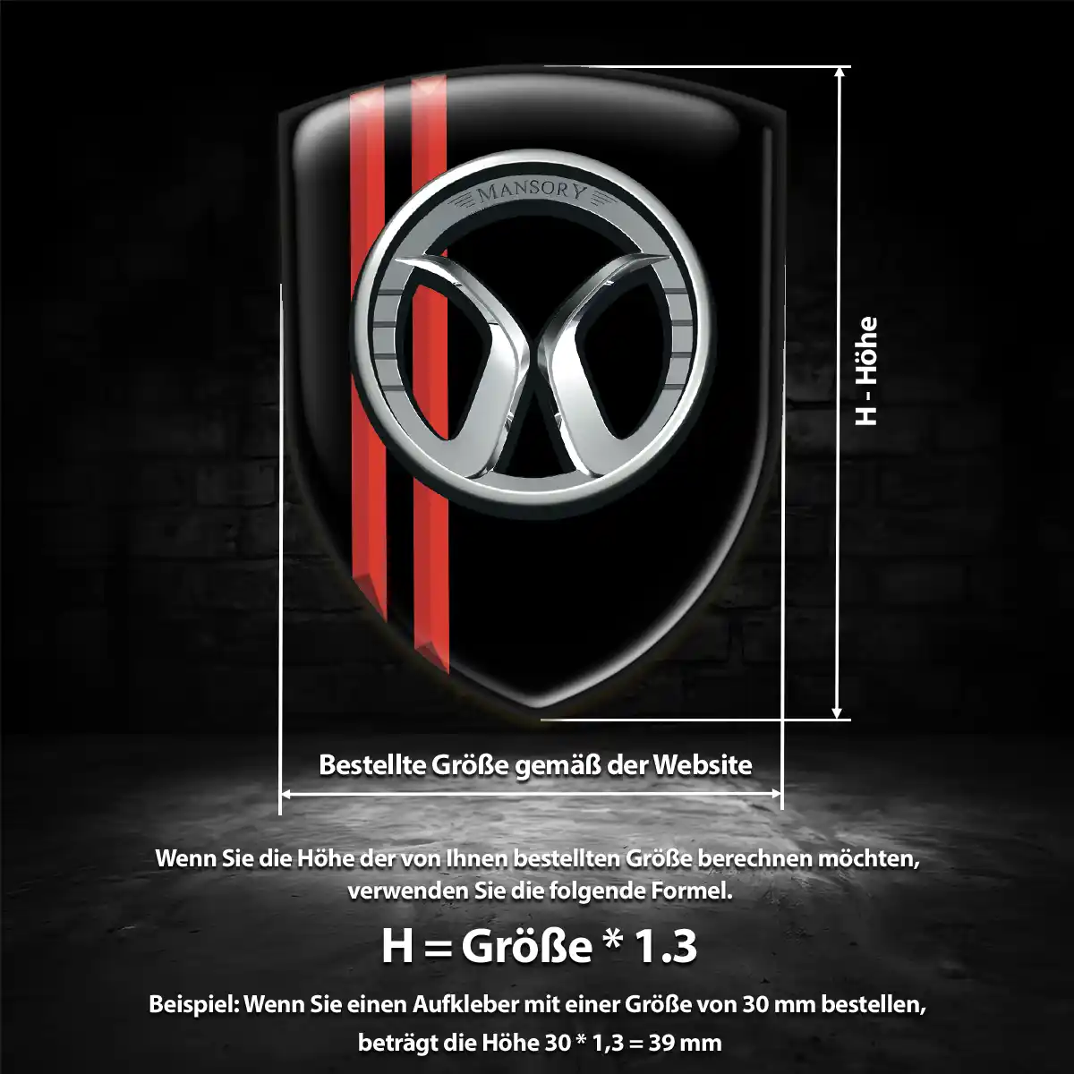 Mansory Aufkleber 3D Gel Wappen Auto Exterieurdesign
