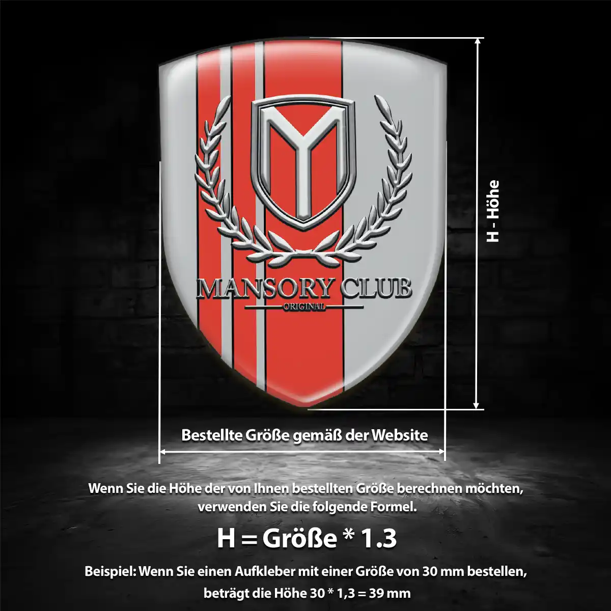 Mansory Aufkleber 3D Gel Wappen Auto Hohe Qualität