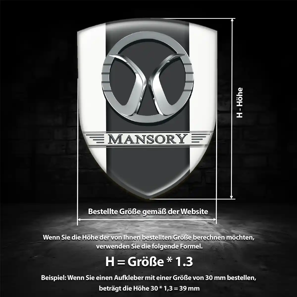 Mansory Aufkleber 3D Gel Wappen Auto Limitierte Auflage