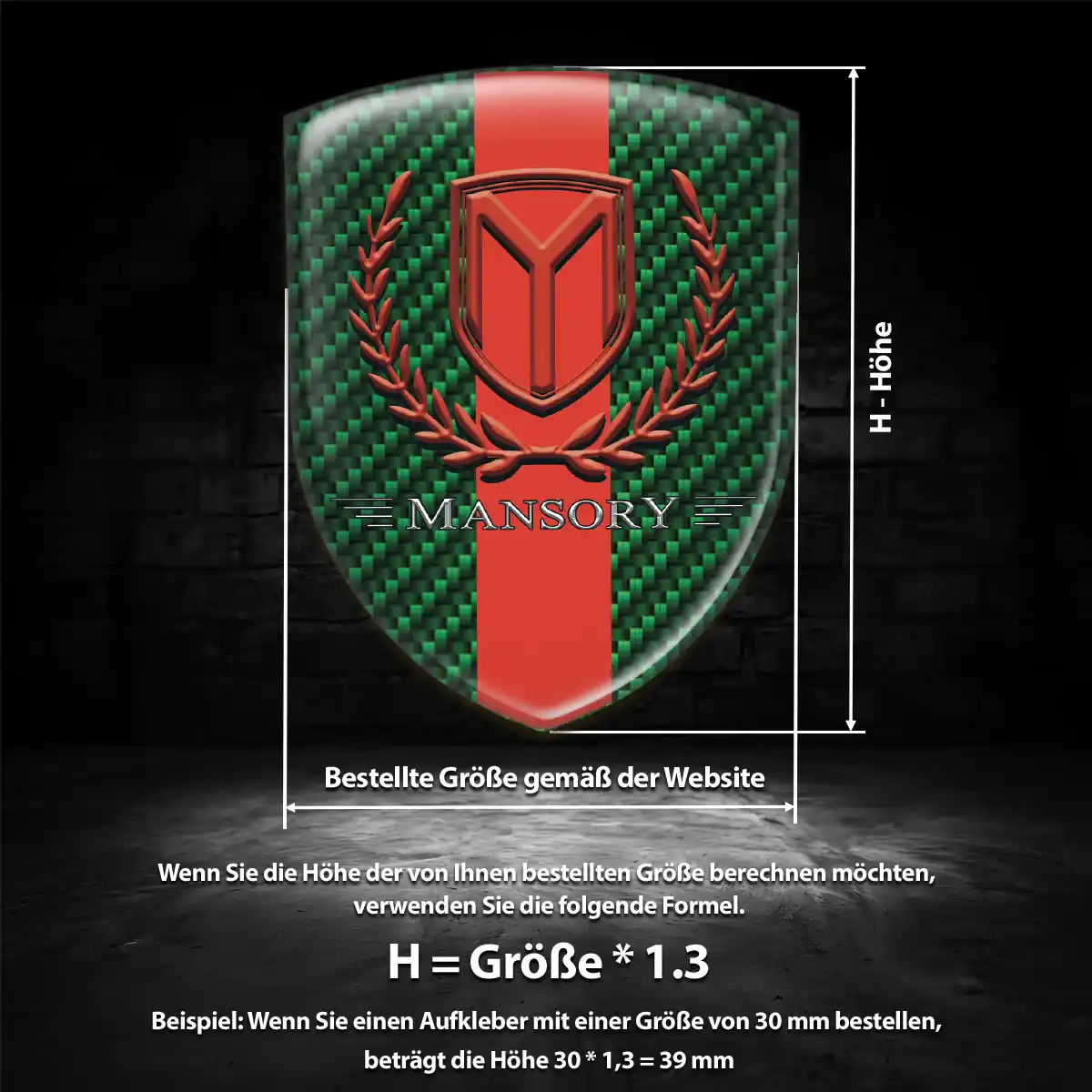 Mansory Aufkleber 3D Gel Wappen Auto Luxus-Edition