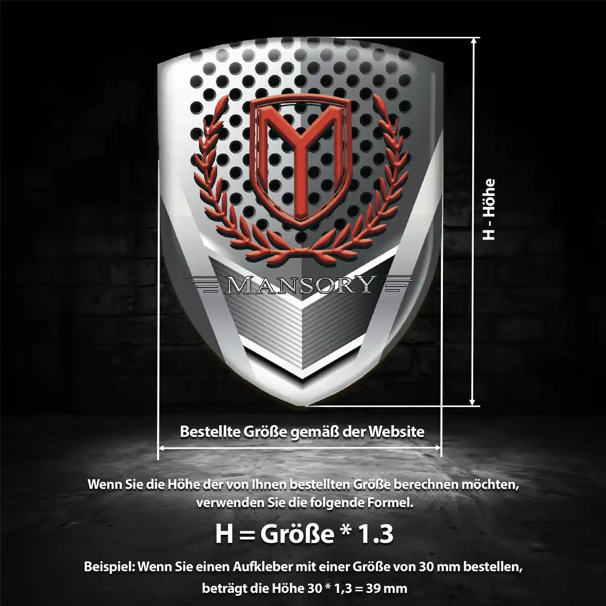 Mansory Aufkleber 3D Gel Wappen Auto Markenedition